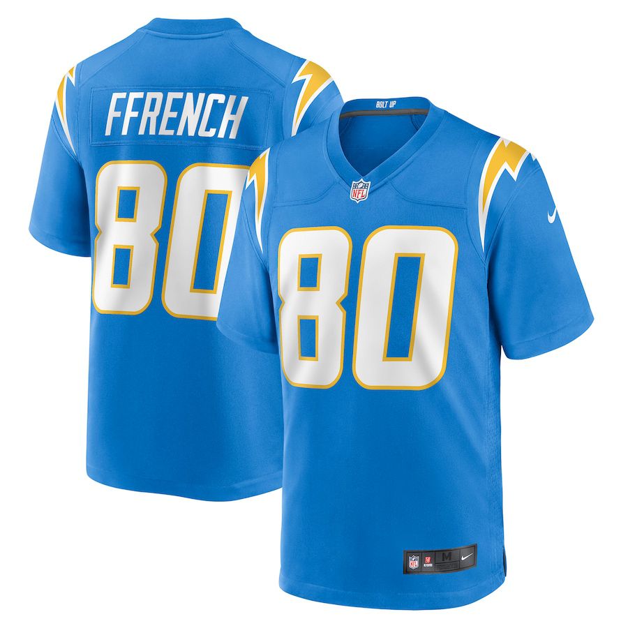 Men Los Angeles Chargers 80 Maurice Ffrench Nike Powder Blue Game NFL Jersey